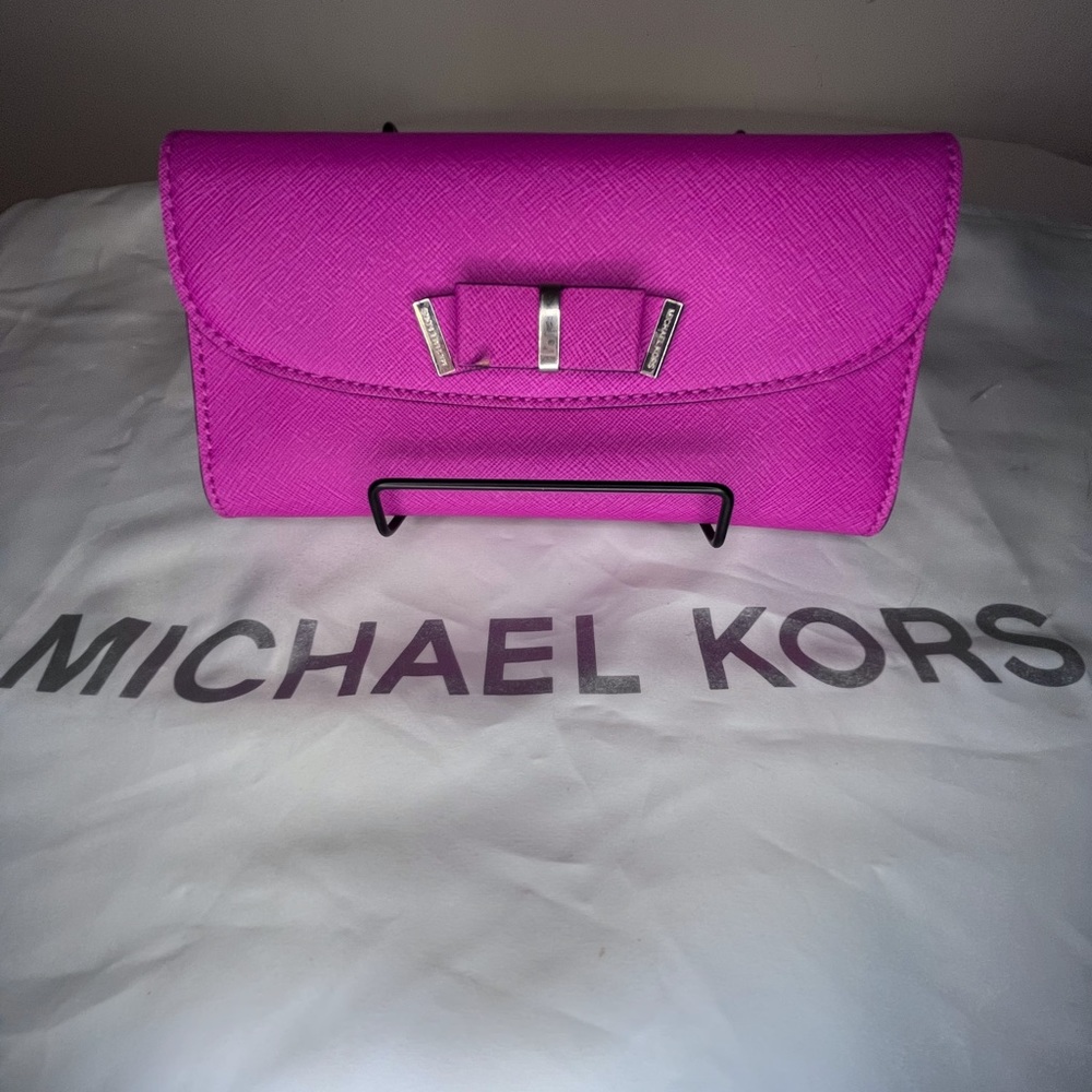 Fuschia Michael Kors Wallet with Bow Detail